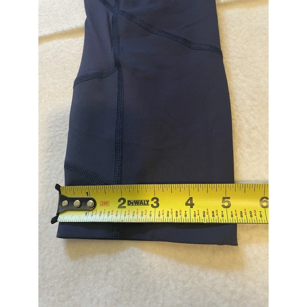 Lululemon Cropped Leggings Women's Size 6 Blue Stretch Yoga Pockets‎ Athleisure